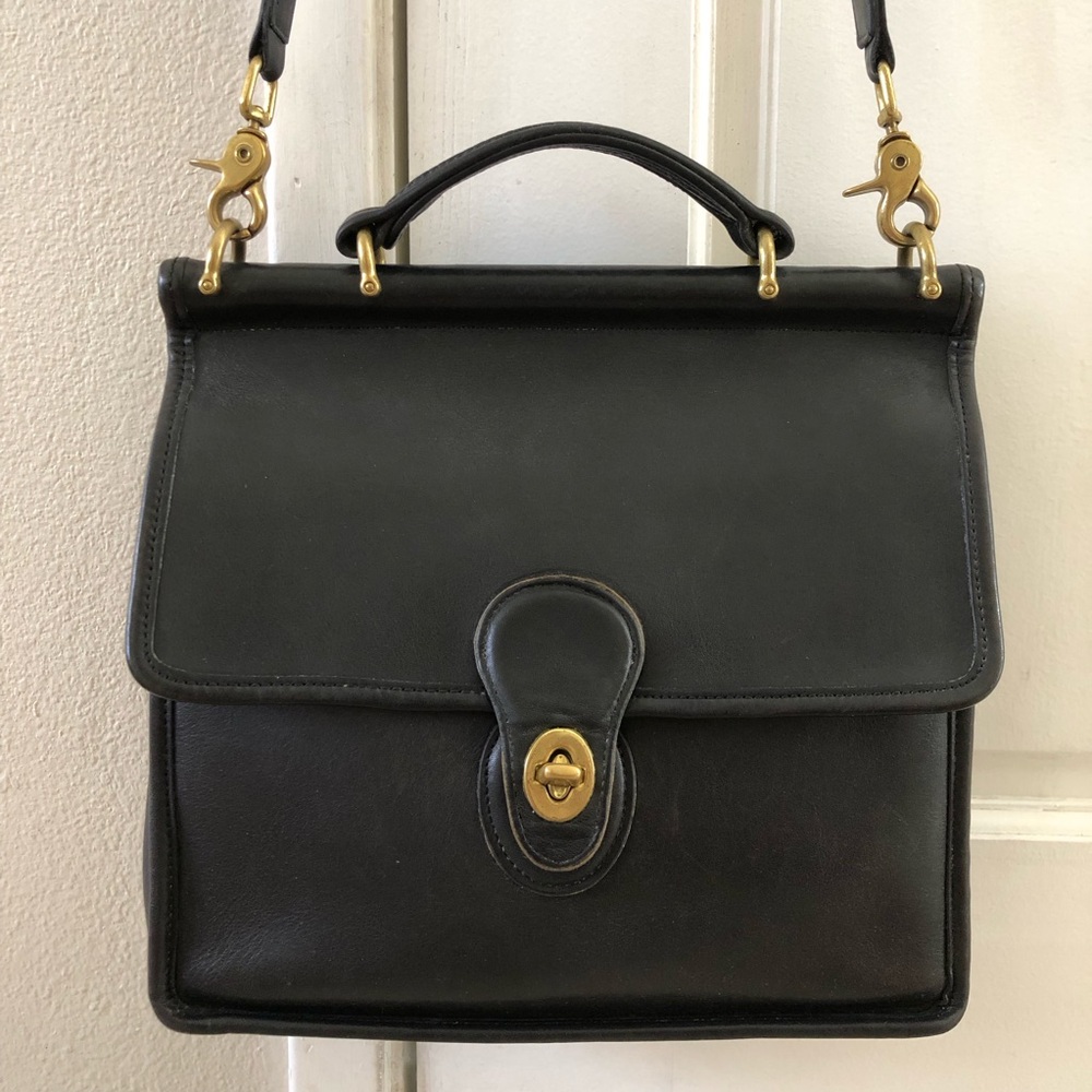 Black Coach Willis Leather Bag